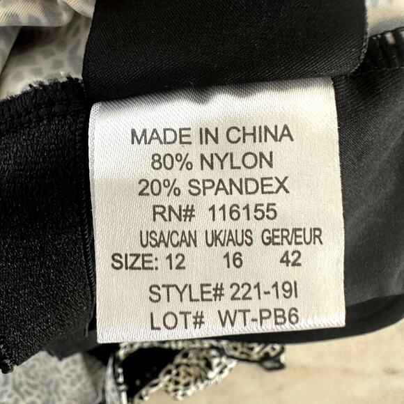 Shore Shapes 12 Tankini One Piece Swimsuit Black White Tummy Control - Picture 5 of 7